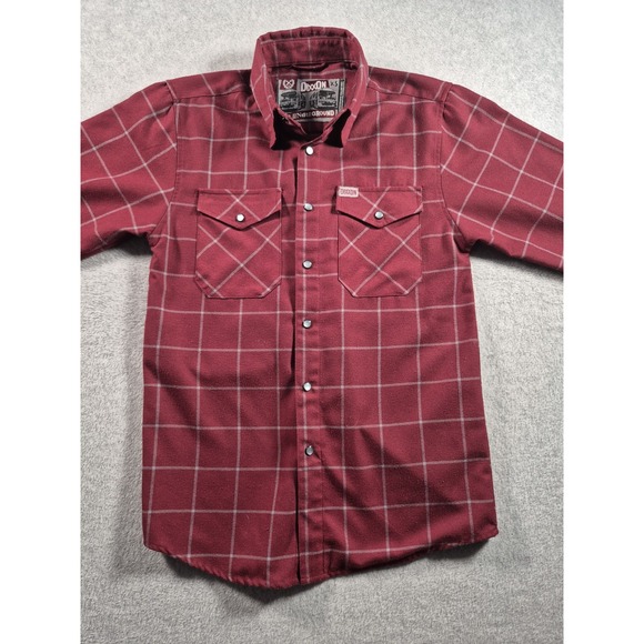 DIXXON Other - Dixxon Flannel Company Shirt Mens XS Maroon The Underground Pearl Snap